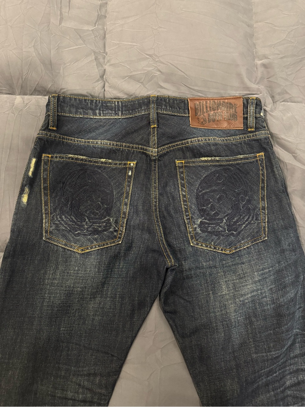 Billionaire Boys Club Distressed Dark Wash Slim Straight Jeans - Picture 4 of 5